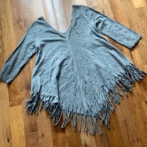 Gray V Neck top